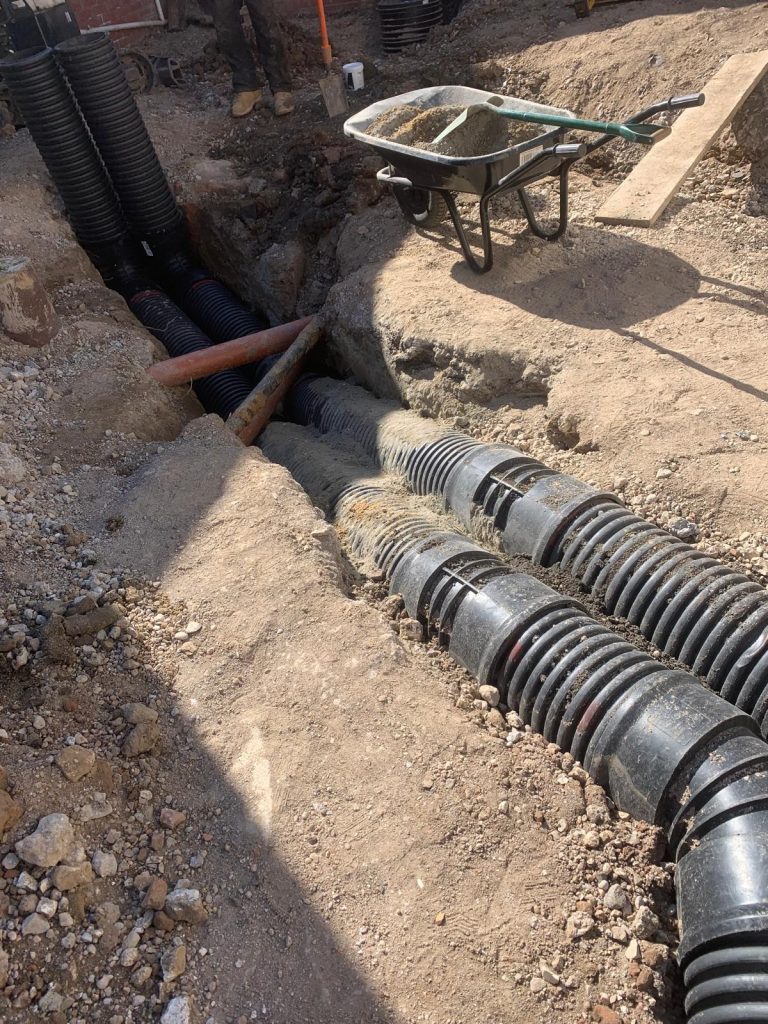 Underground drainage pipes